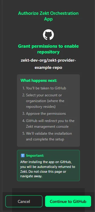 Inform user - enable provider repository