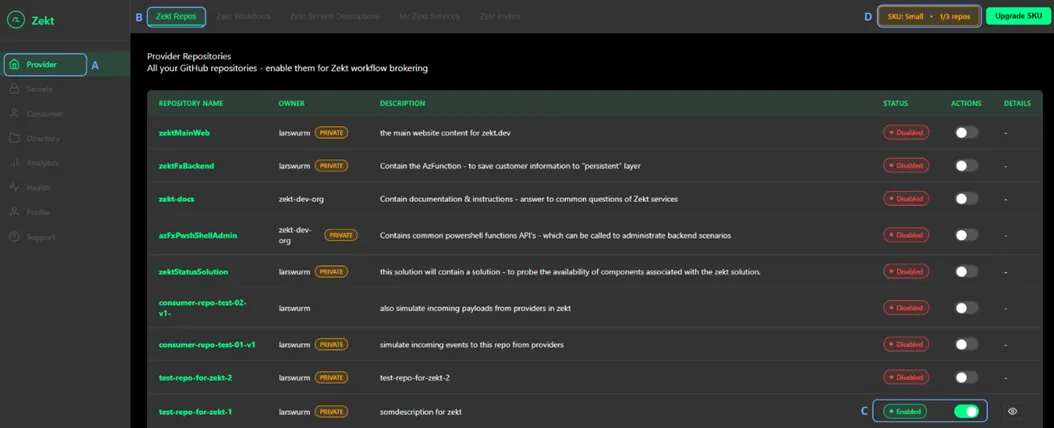 Zekt Provider Repositories
